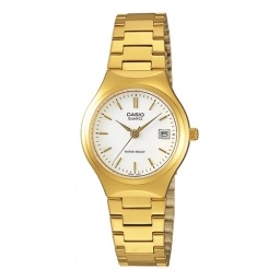 Reloj Pulsera Casio Acero Inoxidable Dorado Fondo Blanco