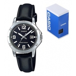 Reloj Casio Dama Ltp V004l 1b Piel Fechador Cristal Mineral