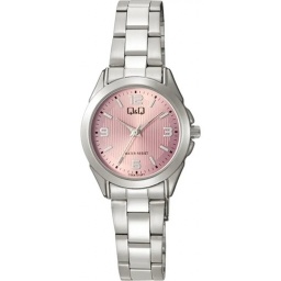 Reloj Pulsera Dama Q&q Esfera Rosa Elegante C05a-015py