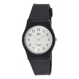 Reloj Q&q  Esfera Plateada Resistente Agua Vp34j020y  Negro Negro Plateado